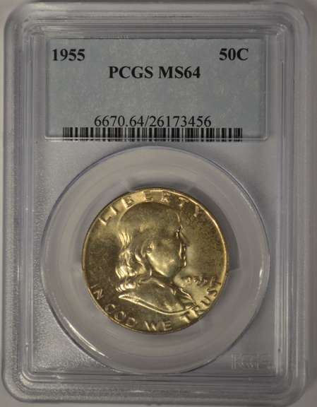 1955 Franklin Half Dollar PCGS MS64