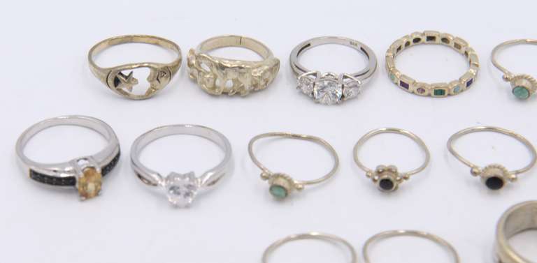 Group Lot of Vintage 925 Sterling Silver Rings