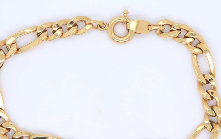 18KT Yellow Gold Figaro Chain Bracelet