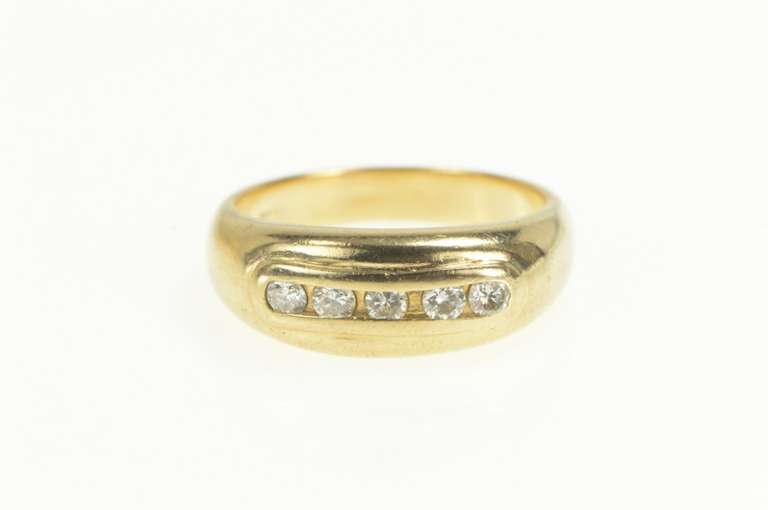 10K Yellow Gold 0.42 Ctw Wavy Diamond Statement Bypass Ring