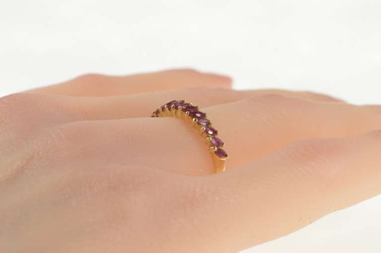 14K Yellow Gold Marquise Ruby Stackable Wedding Band Ring