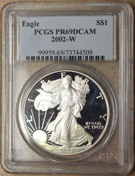 2002-W Proof American Silver Eagle PCGS PR69 DCAM
