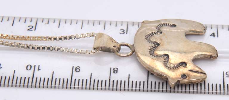 Vintage 925 Sterling Silver Bear Pendant on Chain