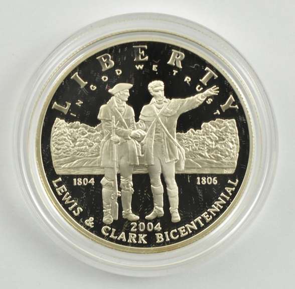 2004-P Lewis & Clark Commemorative Dollar Coin & Pouch Set Box & COA