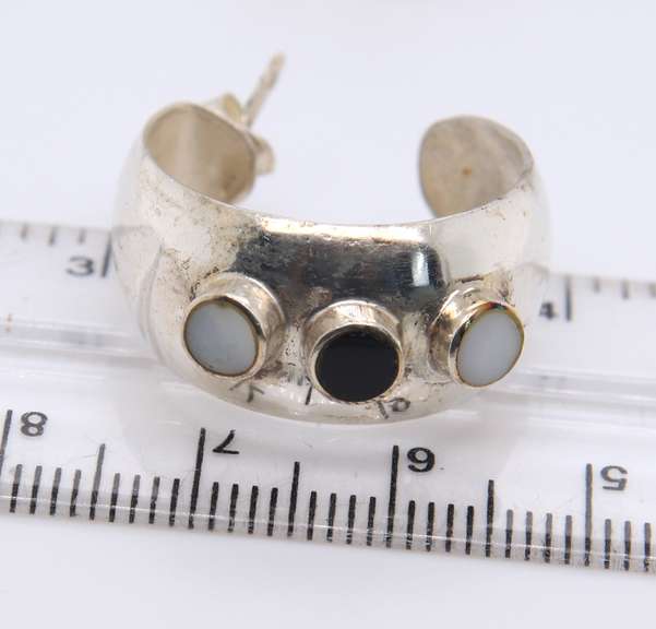Lot of 3 Vintage Sterling Silver Hoop Earrings