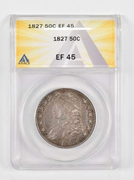 EF45 1827 Capped Bust Half Dollar - Graded ANACS