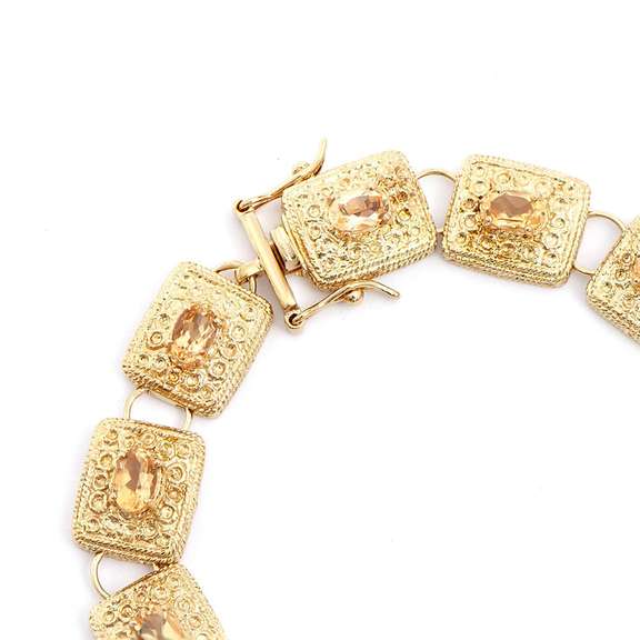 Classic Vintage Designer 18 Kt GP Citrine Bracelet