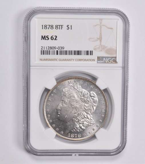 MS62 1878 8TF Morgan Silver Dollar NGC