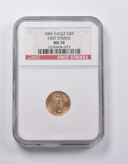 MS70 2006 $5 American Gold Eagle 1/10 Oz. .999 Fine Gold FS NGC