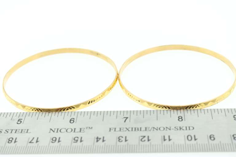 Impressive Pair of 22k Gold Bangle Bracelets