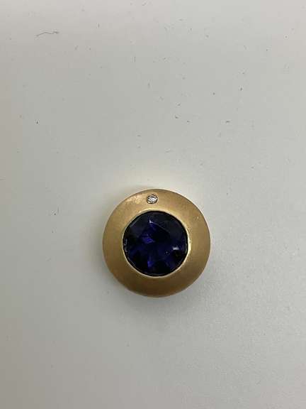 14K GOLD PENDANT WITH TANZANITE AND DIAMOND