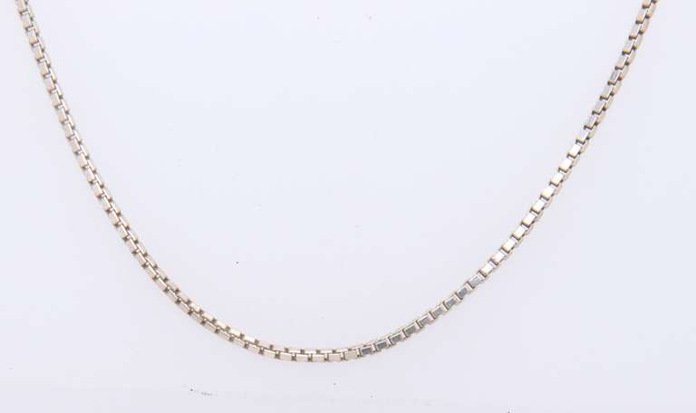 Vintage Sterling Silver Italian Box Chain Necklace