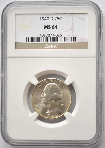 1940-D Washington Quarter NGC MS64