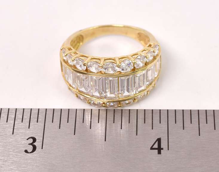 Wonderful CZ Band Ring in 14K Yellow Gold