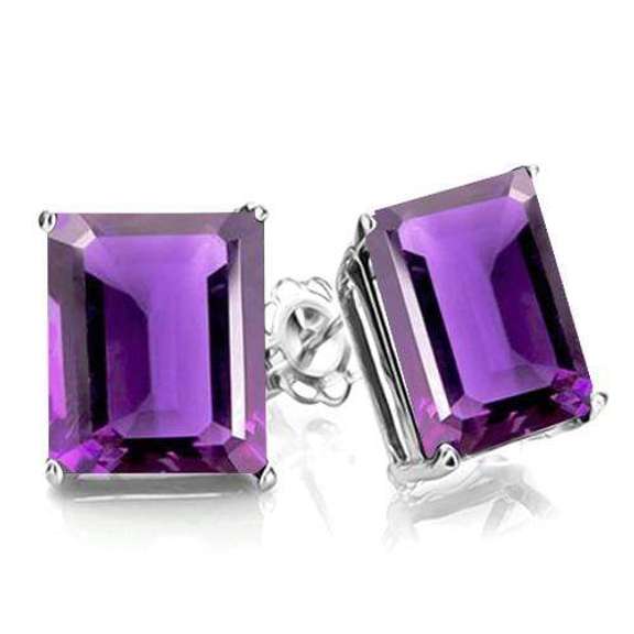 1.16 CT AMETHYST 10KT GOLD EARRINGS STUD