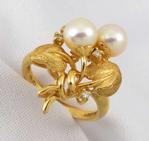 Organic Double Pearl Ring
