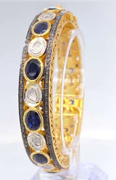 Alluring Sapphire and Diamond Bangle Bracelet
