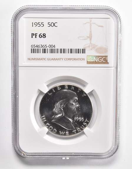 PF68 1955 Franklin Half Dollar - Graded NGC