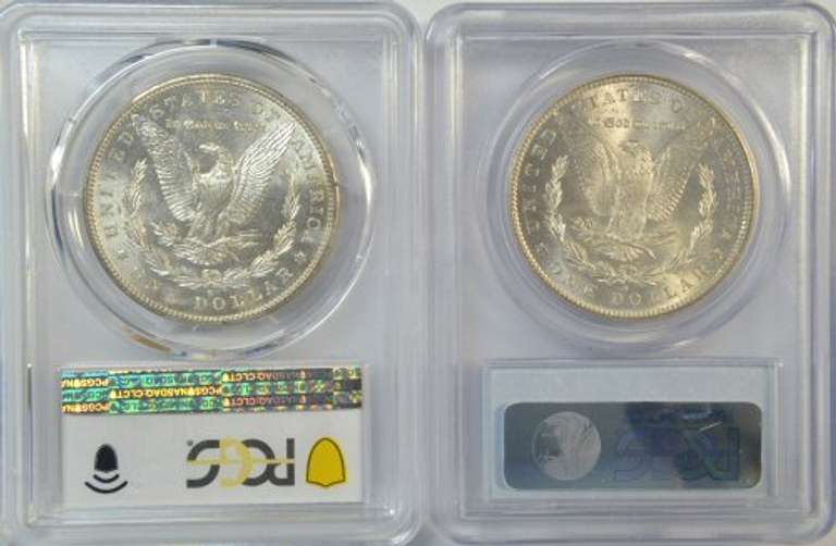 Very Choice BU 1880-S & 1881-S Morgan Silver Dollars. PCGS MS63