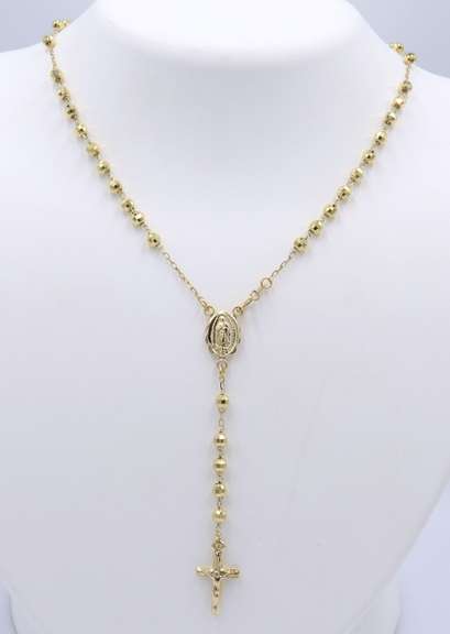 Graceful Yellow Gold Rosary Necklace