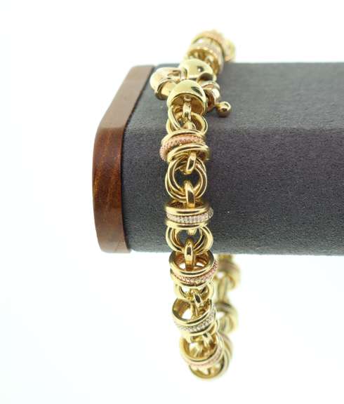 Contemporary 14k White and Yellow Gold Chain Bracelet