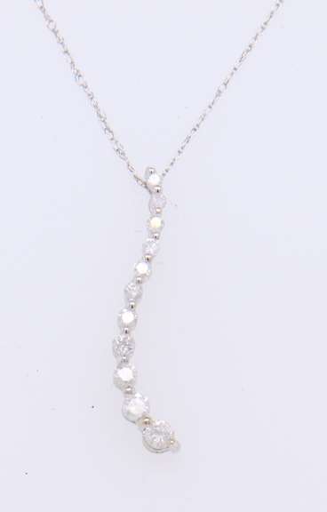 Brilliant White Gold Diamond Journey Pendant on Chain