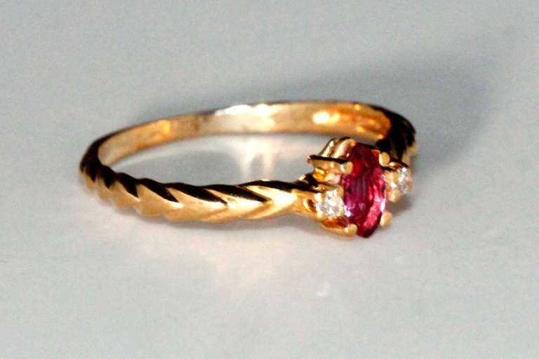 Beautiful Rhodolite and Diamond Ring