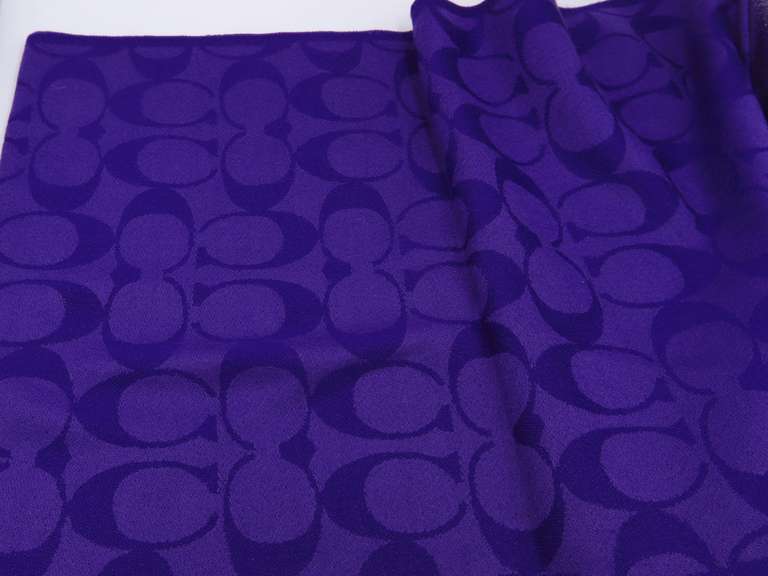 Coach Purple Wool Scarf