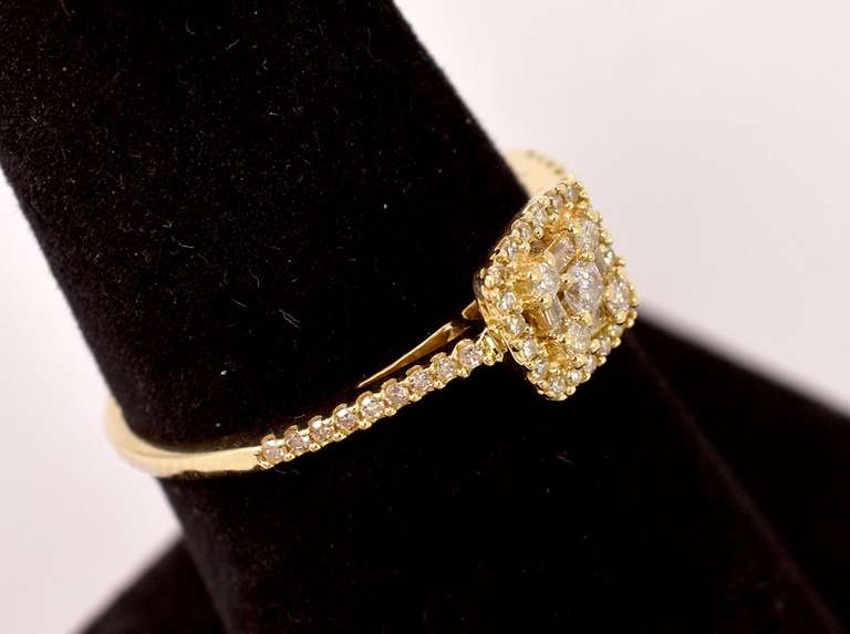 Intricate Diamond Cluster Ring in Yellow Gold