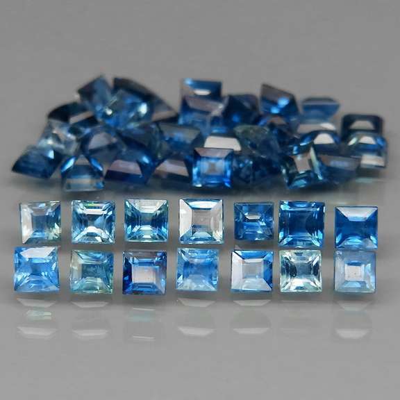 Vivid blue 3.78ct princess cut Sapphire set