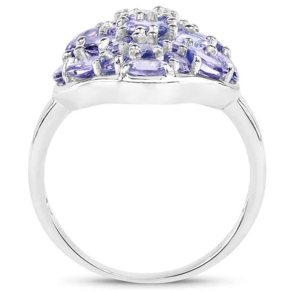 Plated Rhodium 2.69ctw Tanzanite Ring