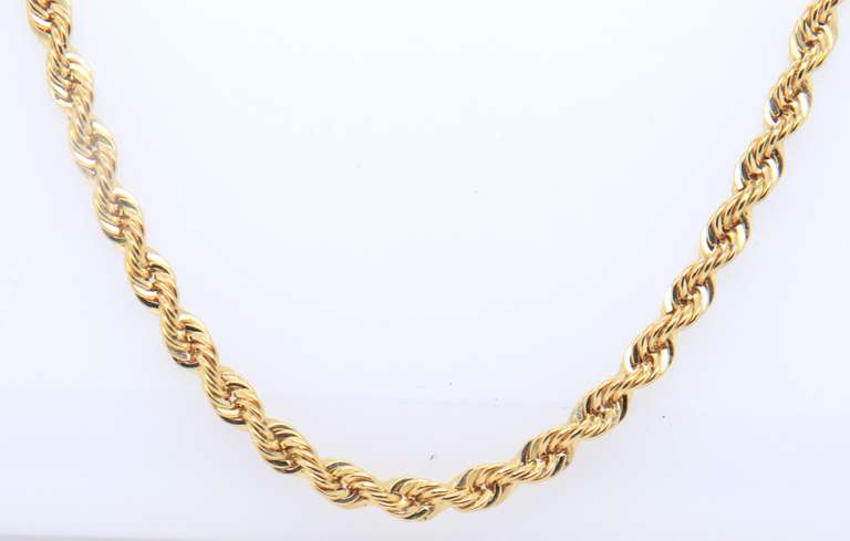18KT Yellow Gold Dazzeling Rope Chain Necklace