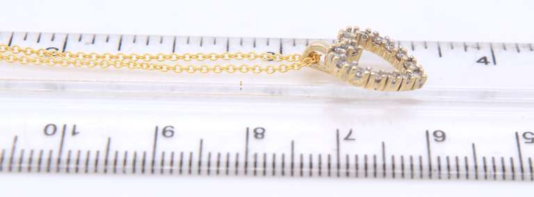 Fabulous Yellow Gold Diamond Heart Pendant on Chain