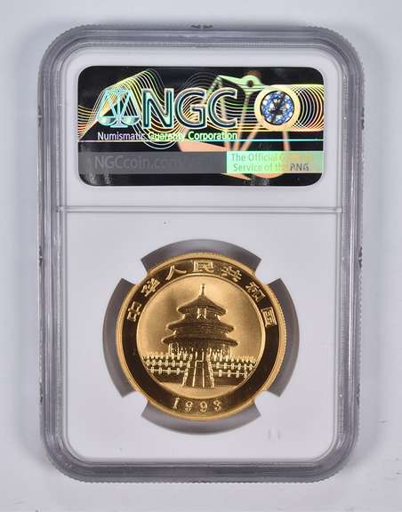 MS69 1993 China 100 Yuan Panda 1 Oz .999 Fine Gold Coin Large Date NGC