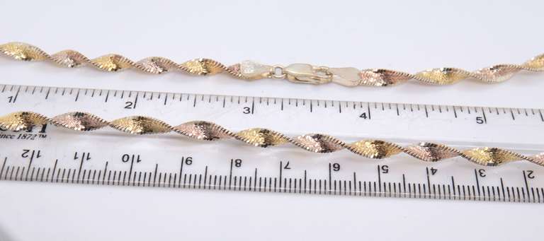 Vintage Italian Sterling Silver Rope Chain Necklace