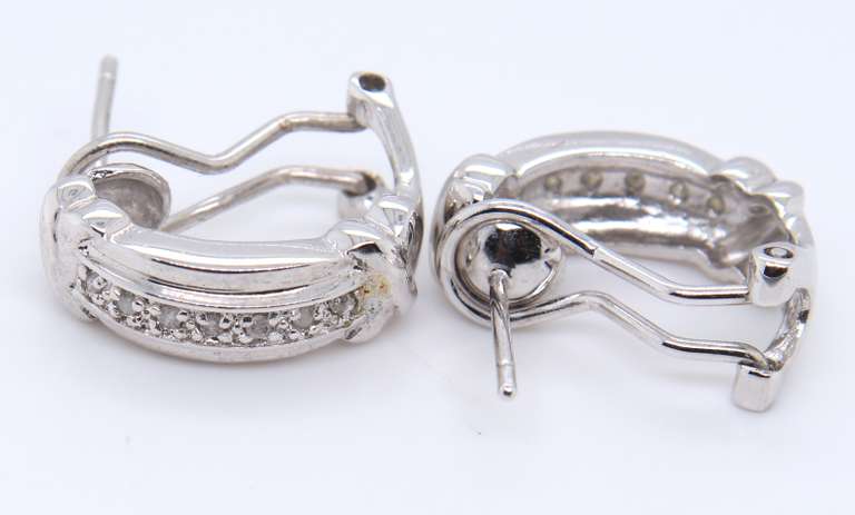 925 Sterling Silver Cubic Zirconia Huggies