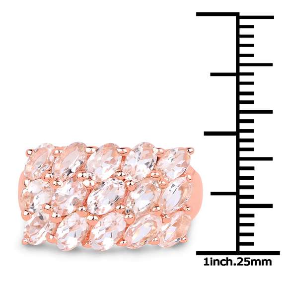 Plated 14KT Rose Gold 3.30ctw Morganite Ring