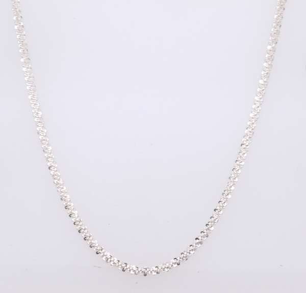 Italian Sterling Silver Popcorn Chain Necklace