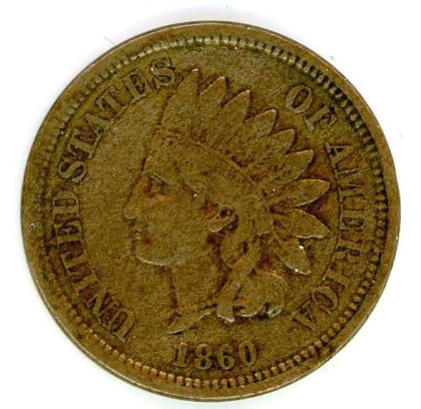 1860 Copper Nickel Indian Head Cent