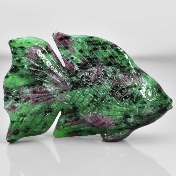 Really cool 54.43ct Ruby in Zoisite carving