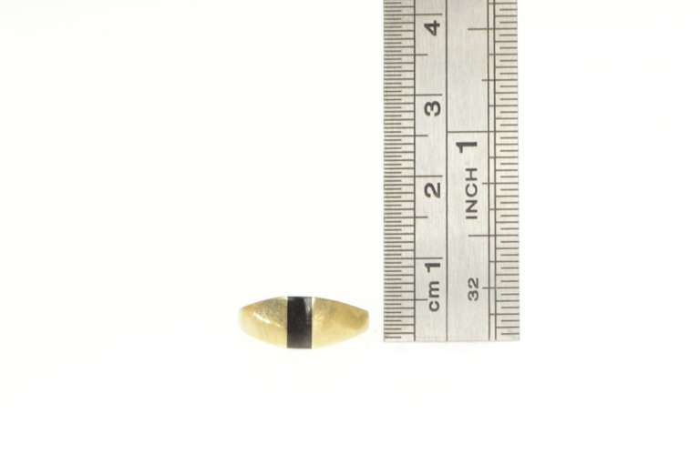 14K Yellow Gold Kabana Black Onyx Inlay Graduated Child's Ring