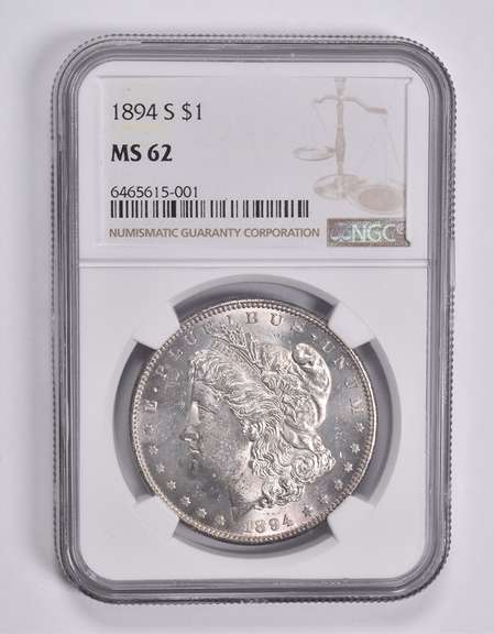 MS62 1894-S Morgan Silver Dollar NGC