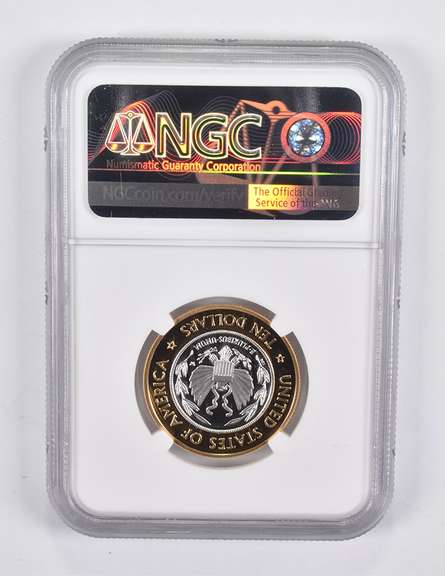 PF70 2000-W $10 Library Of Congress Bimetallic Commem Everhart NGC