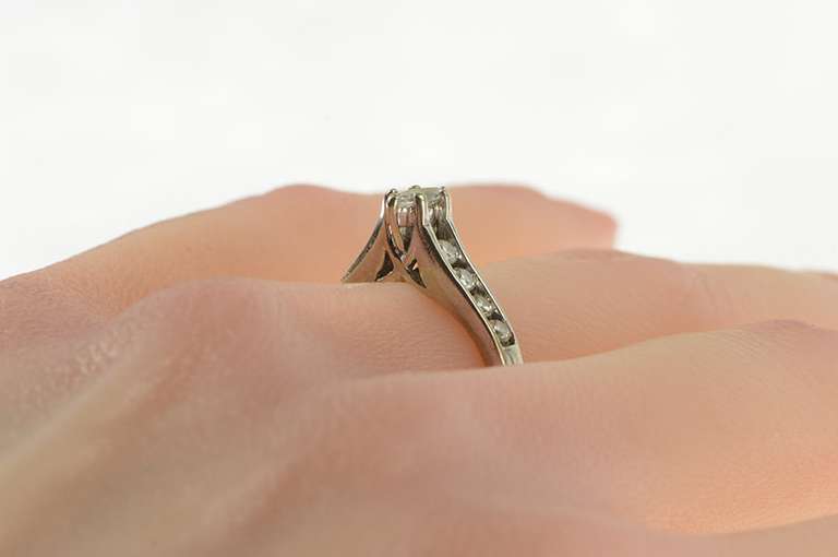 14K White Gold 0.53 Ctw Marquise Diamond Engagement Ring