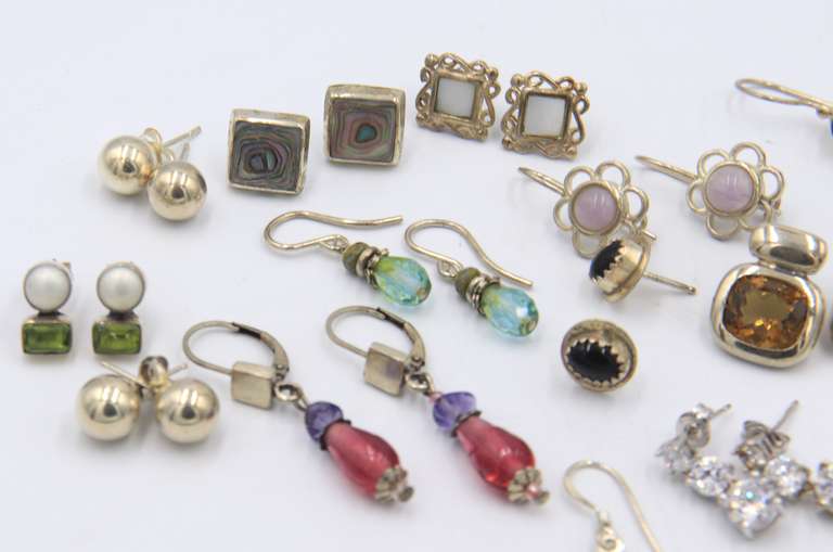 Group Lot of Vintage 925 Sterling Silver Earrings