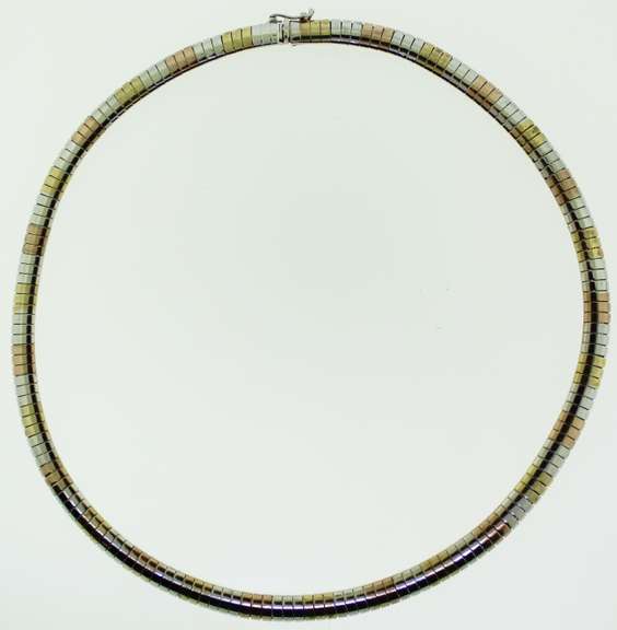 Italian Sterling Silver 6mm Two Tone Omega Chain