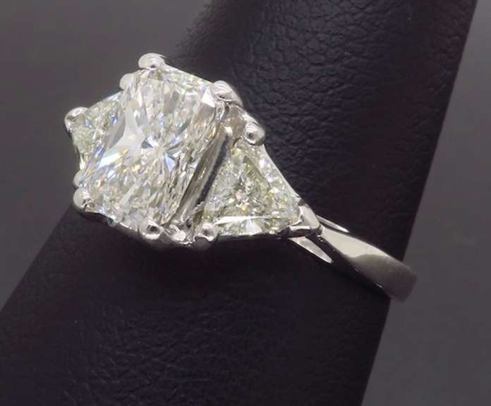 Custom 1.75CTW Three Stone Diamond Engagement Ring