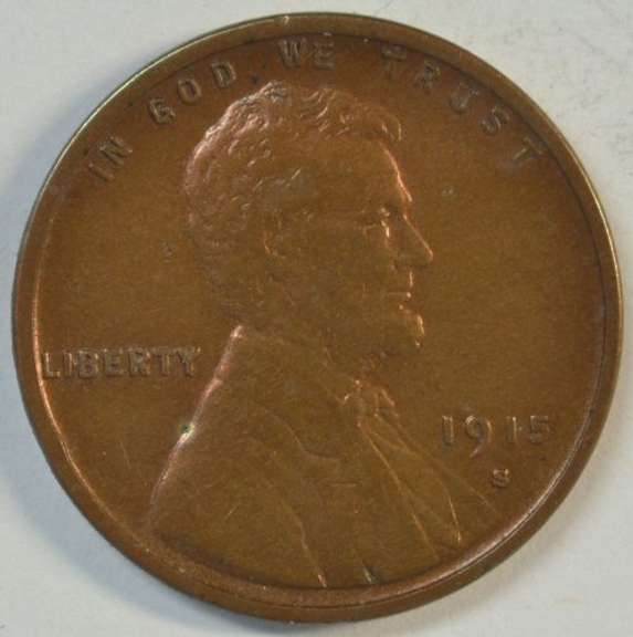 Colorful AU 1915-S Lincoln Cent. Better date