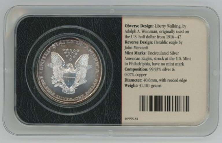 Superb Gem BU Rare key date 1996 $1 Silver Eagle coin