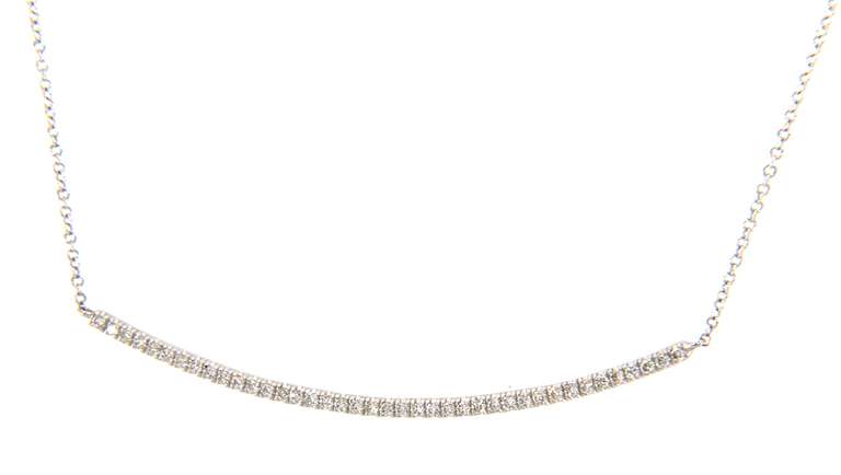 New Gabriel & Co Diamond Bar Necklace in White Gold